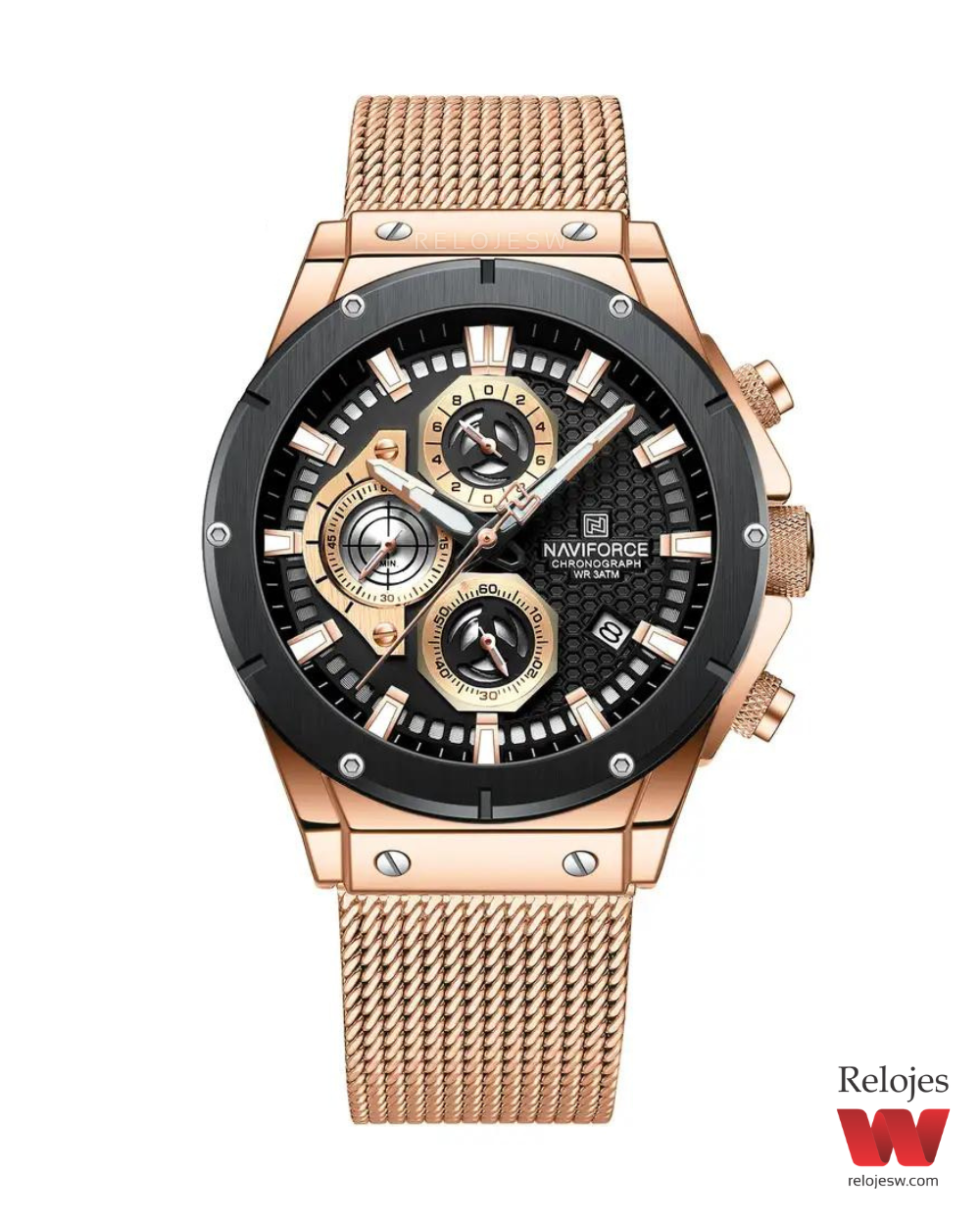 Reloj Naviforce Hombre NF8027S Oro Rosa Negro