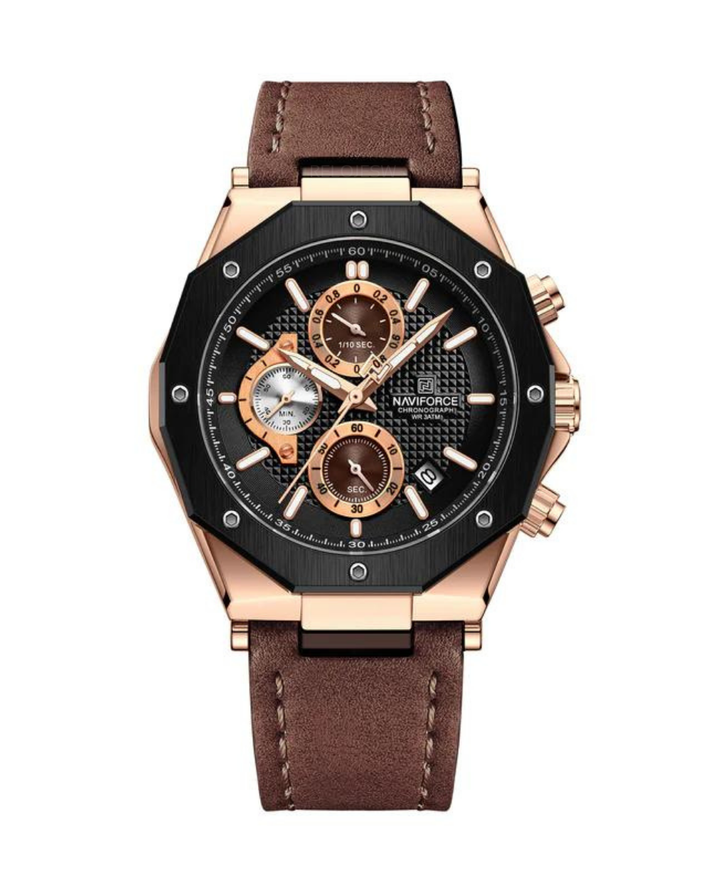 Reloj Naviforce Hombre Marrón Oro Rosa NF8028-3