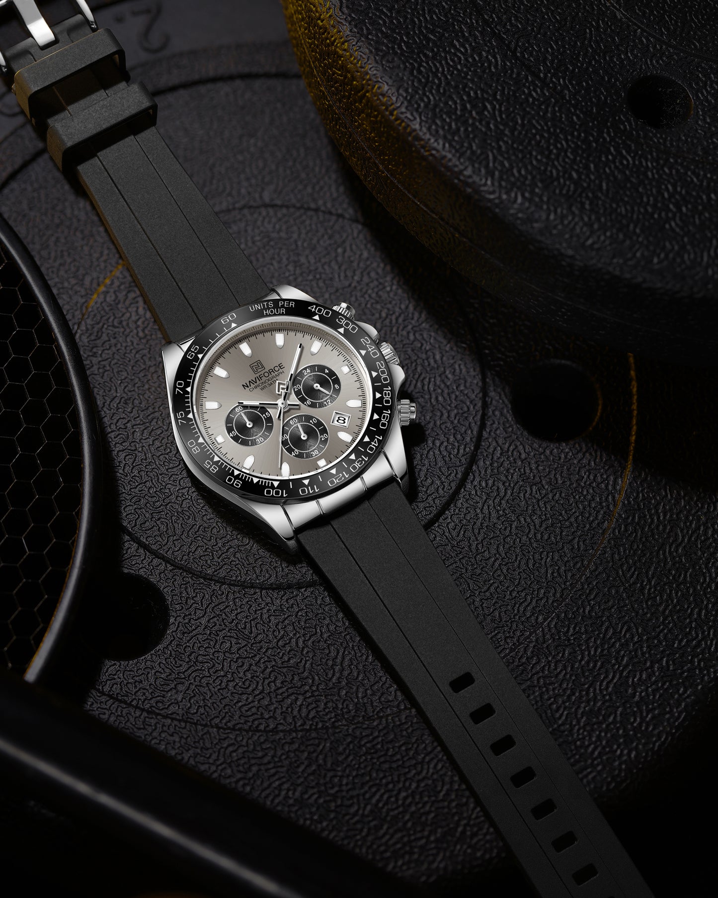 Reloj Naviforce Hombre Original Negro NF8054-NEPLGR