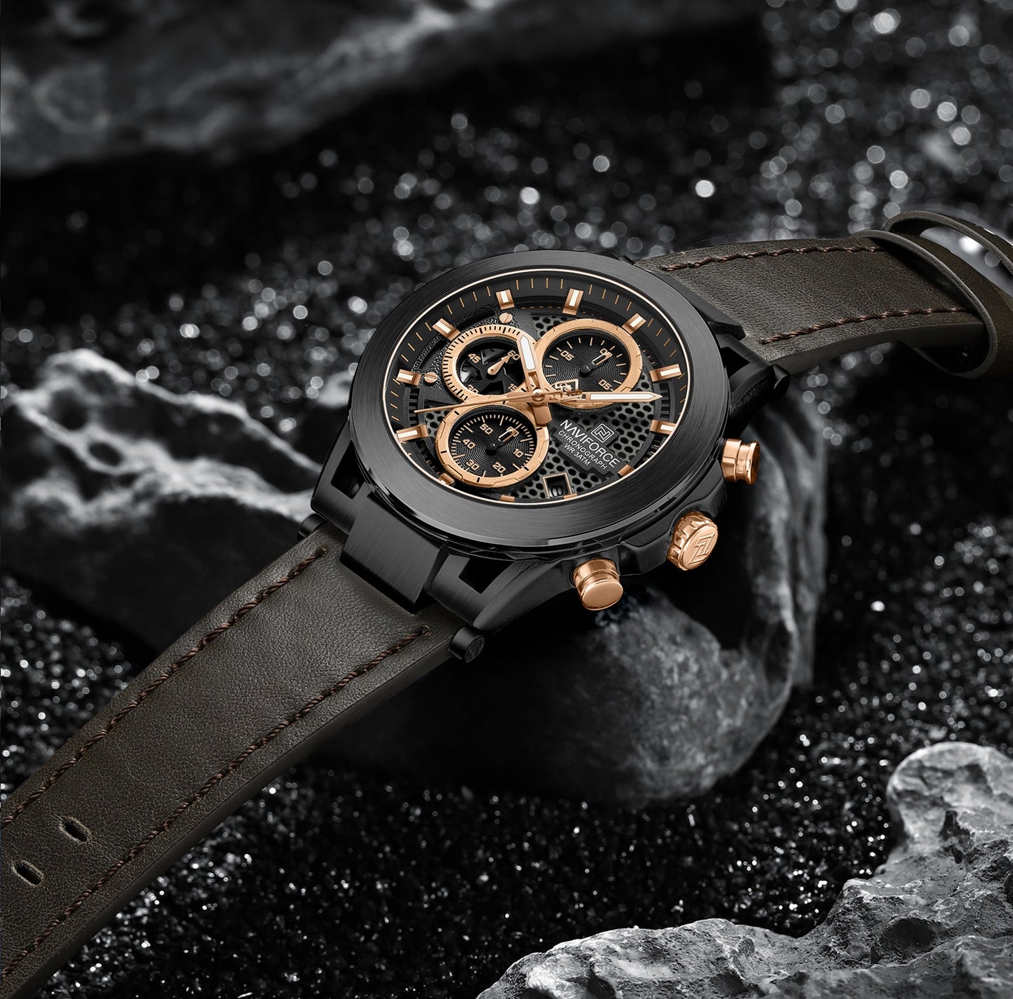 Reloj Naviforce Hombre Marrón Negro NF8073-MANE