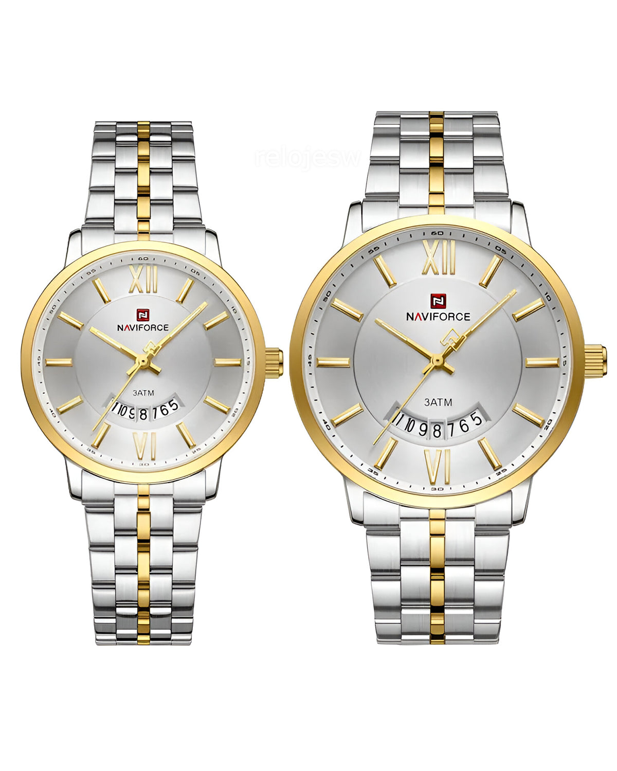 Reloj Naviforce Pareja Plateado Dorado NF9238-BIPL