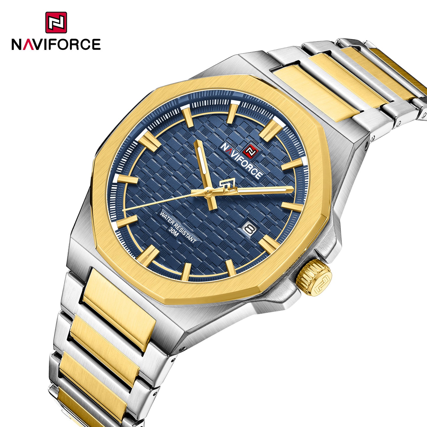 Reloj Naviforce Hombre Plateado y Dorado NF9245-BIAZ