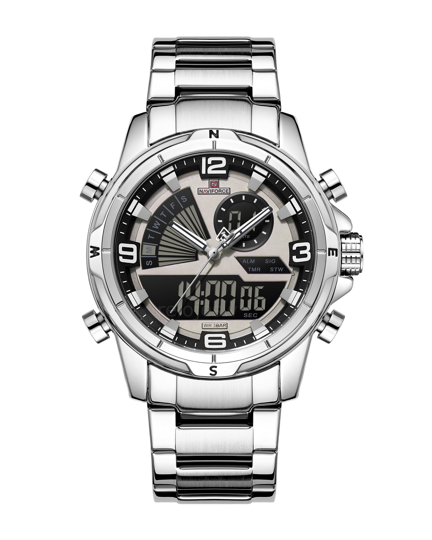Reloj Naviforce Hombre Plateado NF9257-PLGR