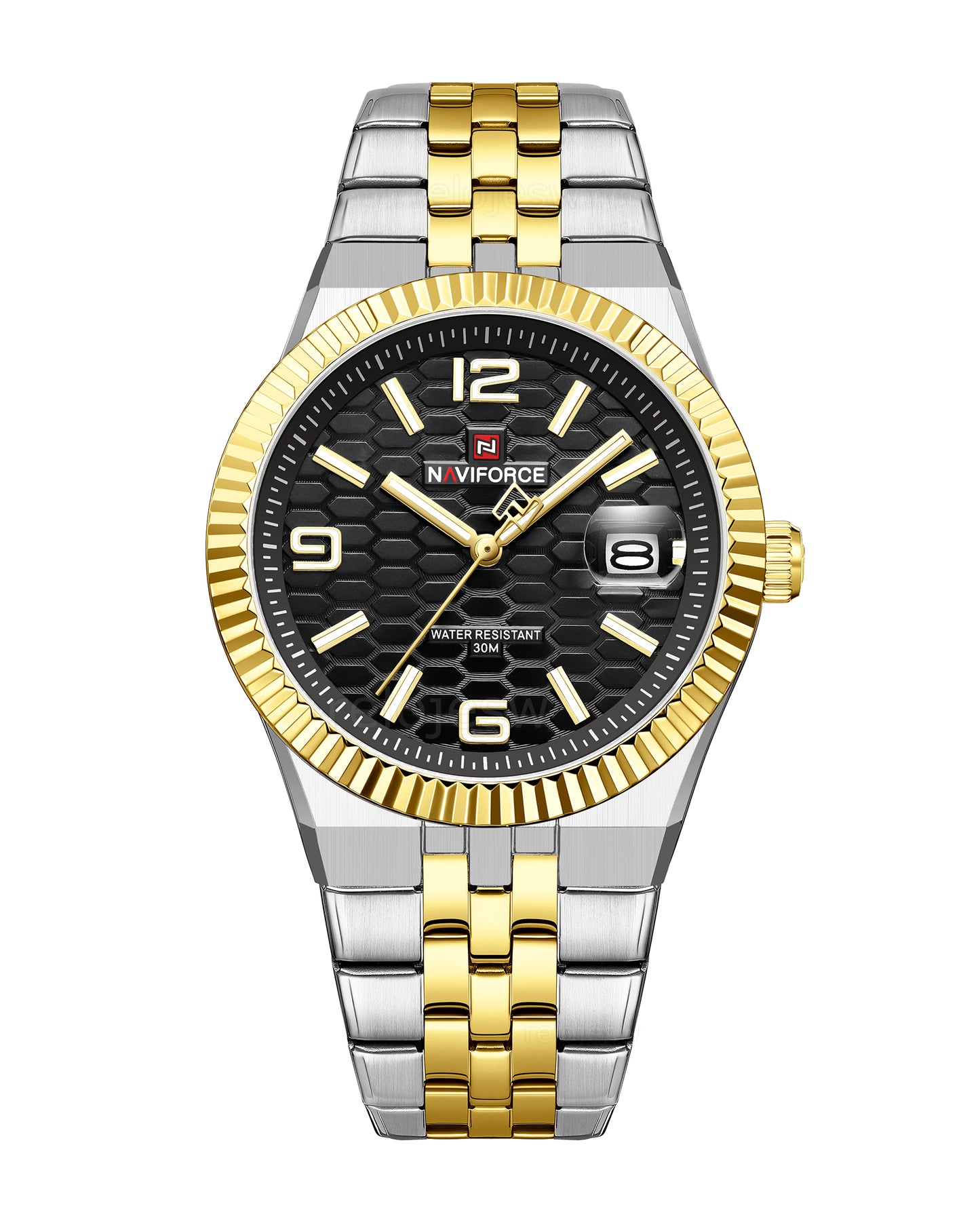 Reloj Naviforce Hombre Original Plateado y Dorado NF9277-BINE