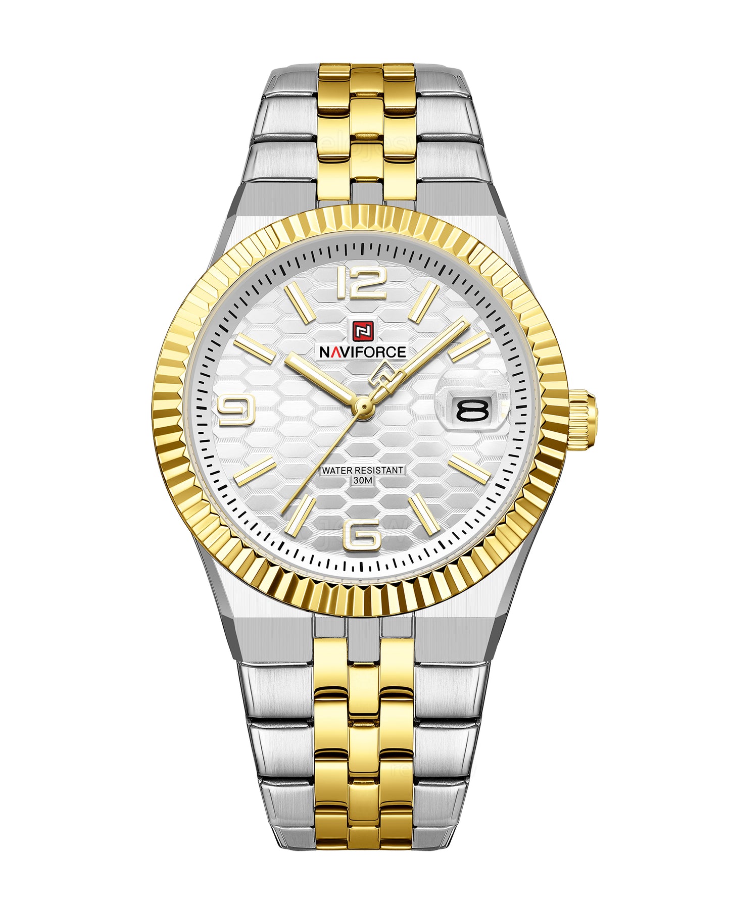 Reloj Naviforce Hombre Original Plateado y Dorado NF9277-BIPL
