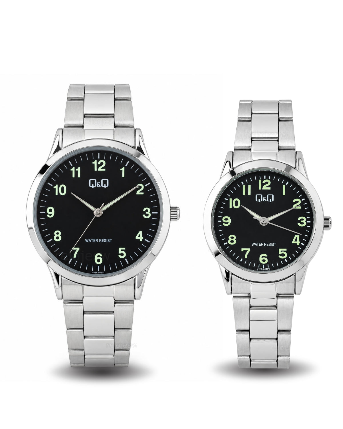 Reloj Q&Q Pareja Plateado C08A002Y-C11A004Y