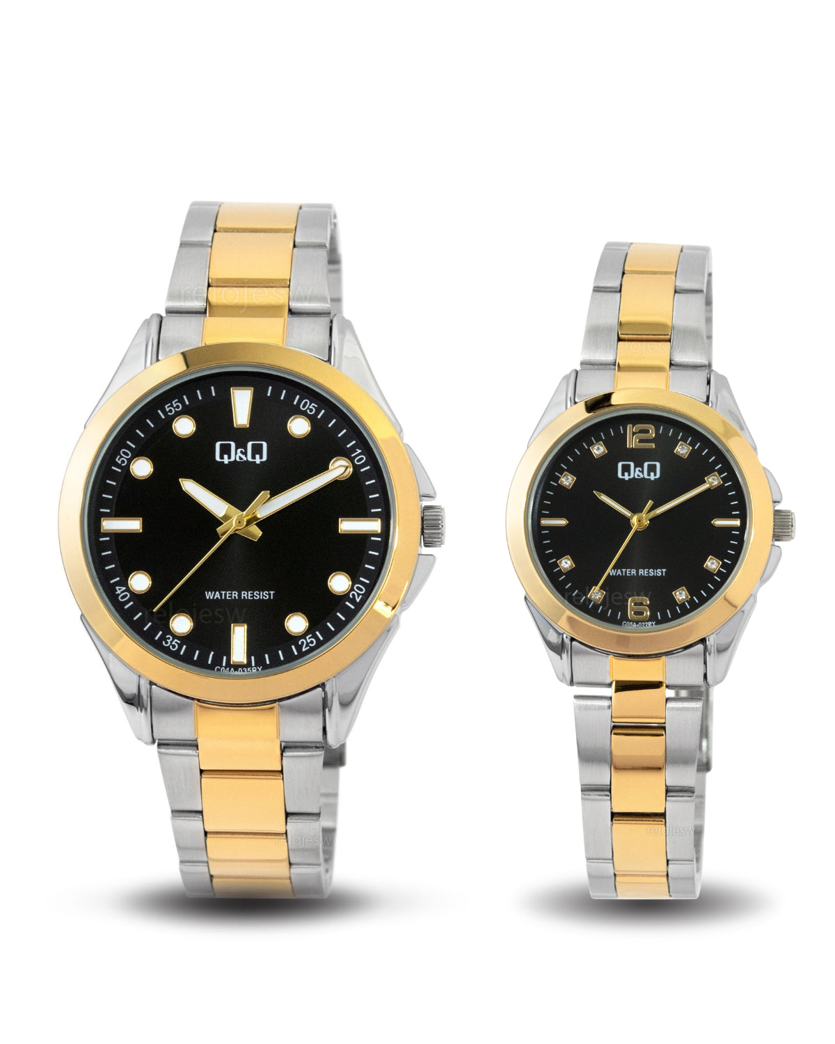 Reloj Q&Q Pareja Bicolor C04A035Y-C05A022Y