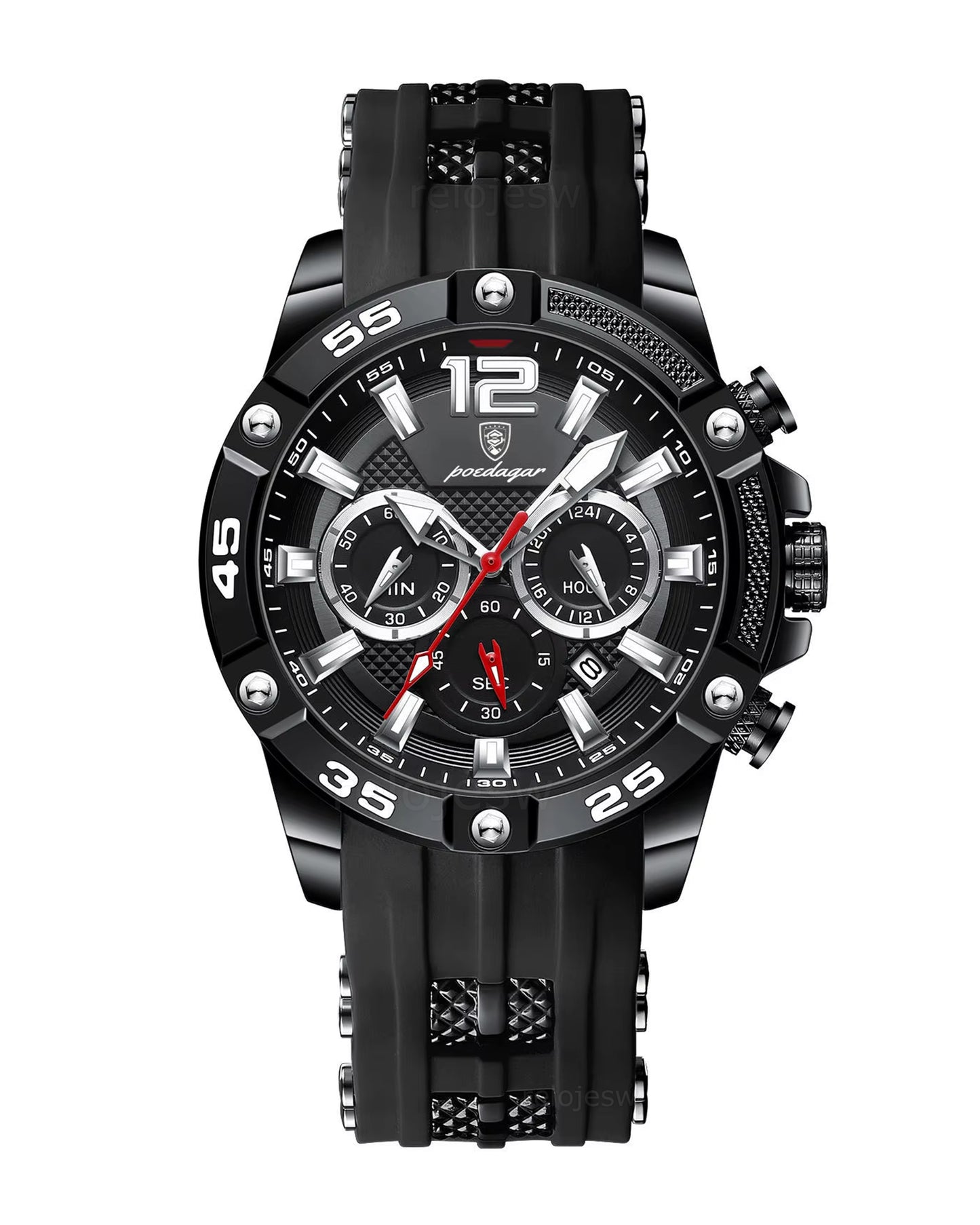 Reloj Poedagar Hombre Original Negro PG-912B-NENE