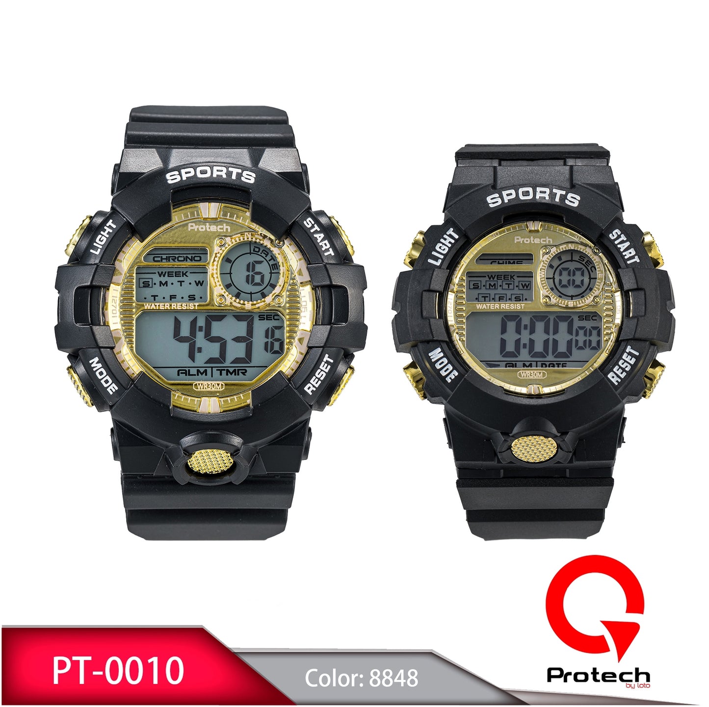 Reloj Loto Pareja Negro Dorado PT-0010-NEDO