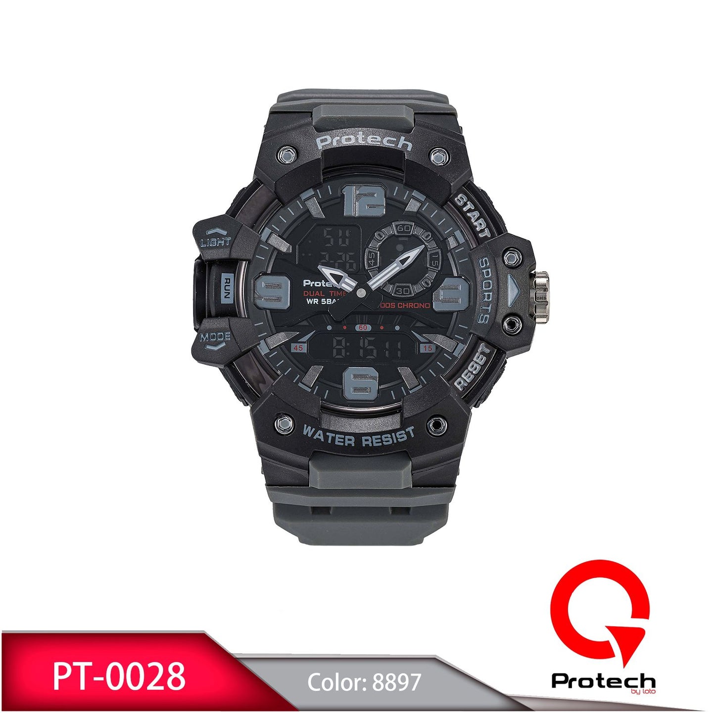 Reloj Loto Hombre Gris Negro PT-0028-GRNE