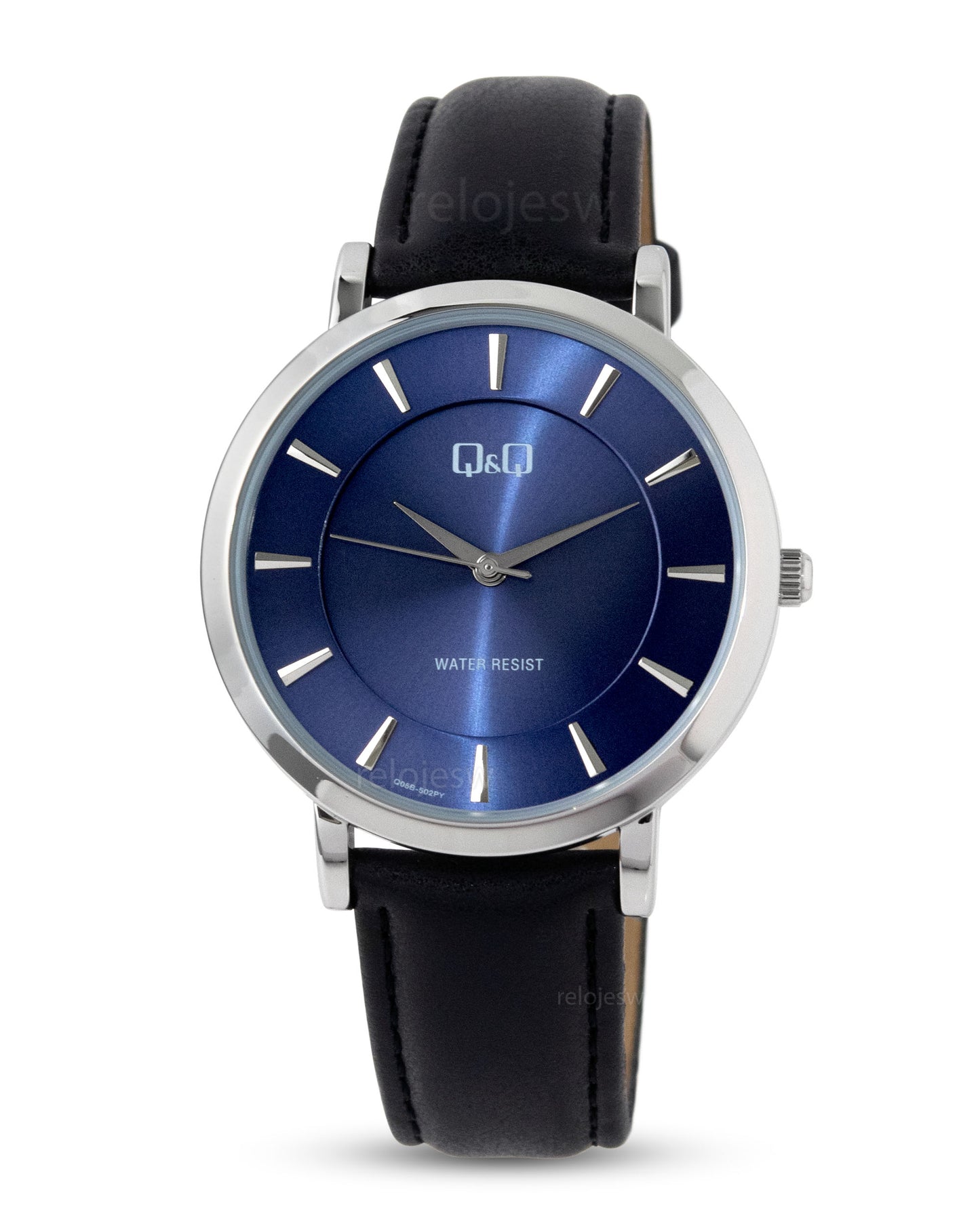 Reloj Q&Q Hombre Negro Plateado Q05B502Y