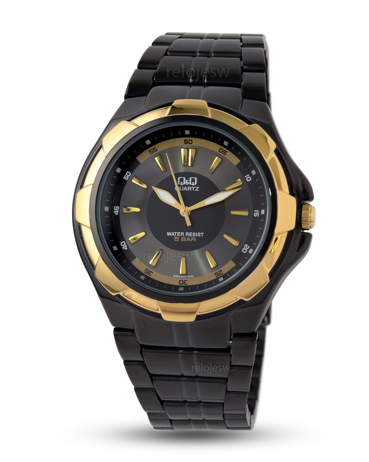 Reloj Q&Q Hombre Negro Dorado Q252J412Y