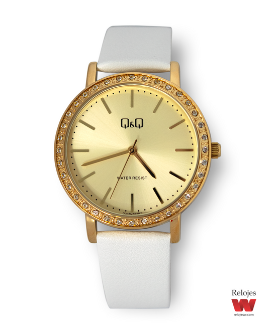 Reloj Q&Q Mujer Blanco Dorado Q33B002Y