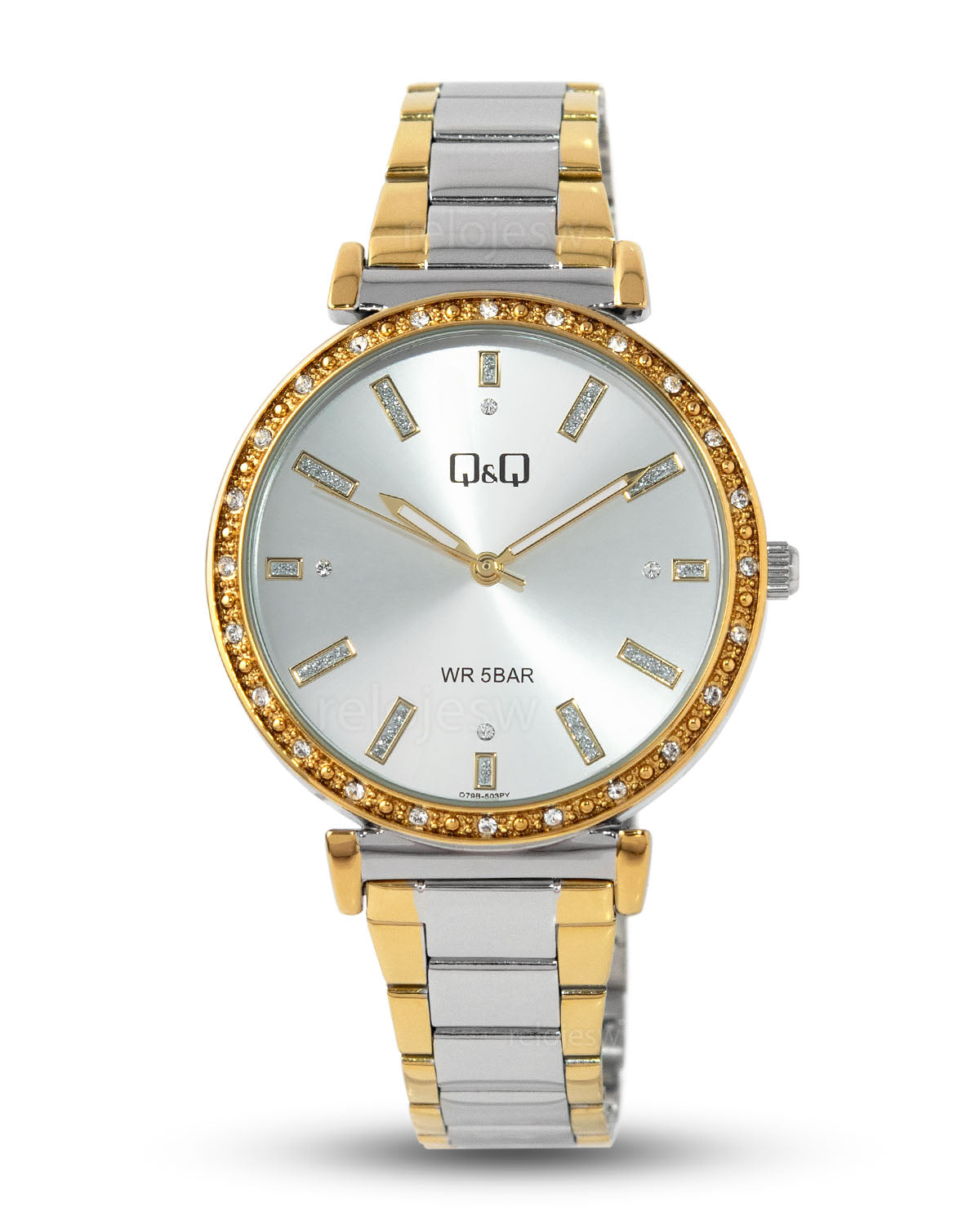 Reloj Q&Q Mujer Plateado Dorado Q79B503Y