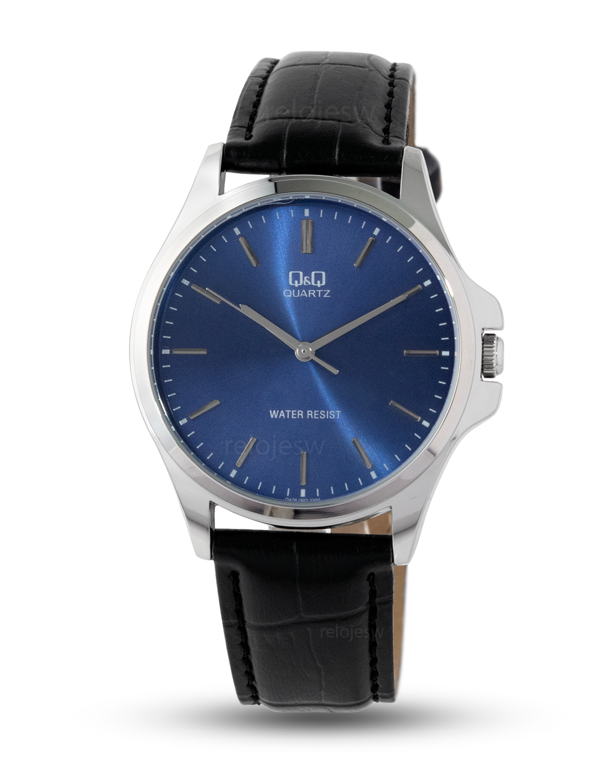 Reloj Q&Q Hombre Negro Plateado QA06J302Y