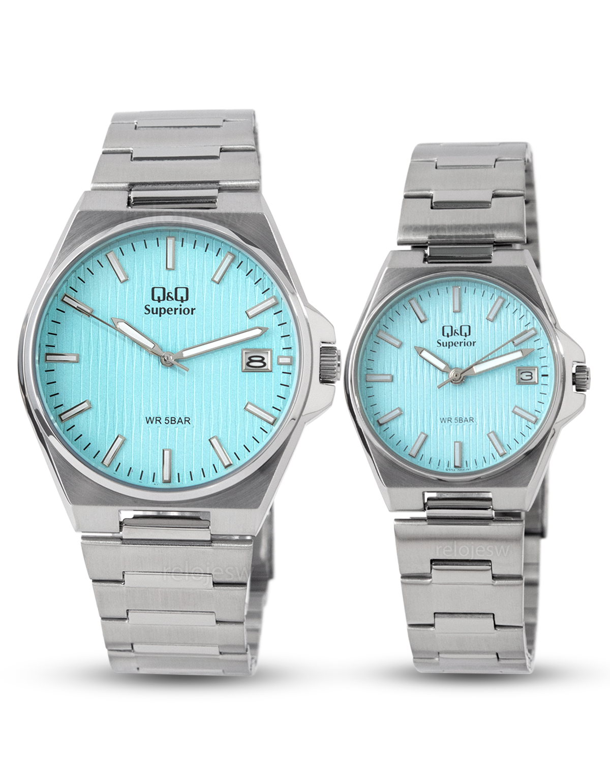 Reloj Q&Q Superior Pareja Plateado S21A004Y-S22A004Y