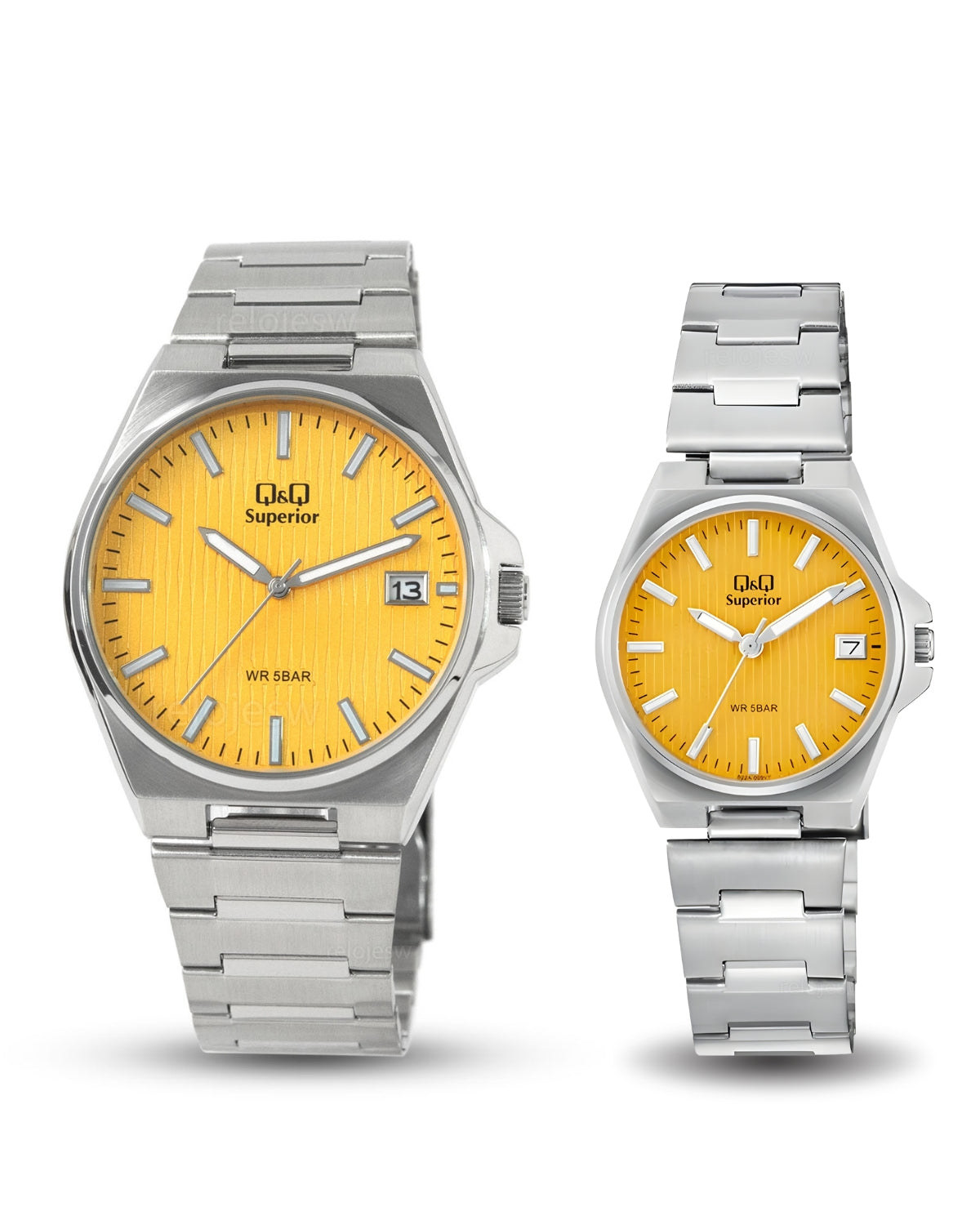Reloj Q&Q Superior Pareja Original Plateado S21A005Y-S22A005Y