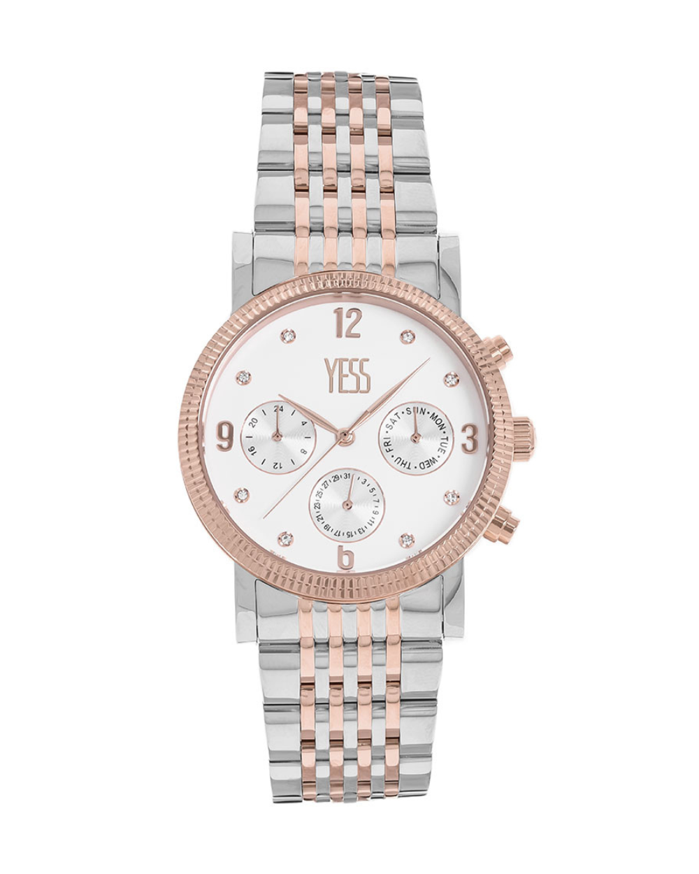 Reloj Yess Mujer Plateado Oro Rosa SMT-230429-3