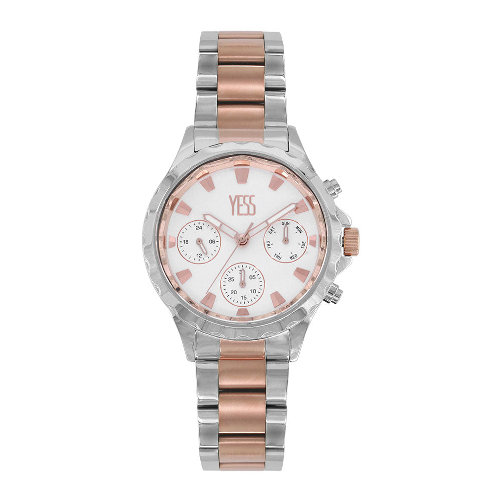 Reloj Yess Mujer Plateado Oro Rosa SMT-230910-4