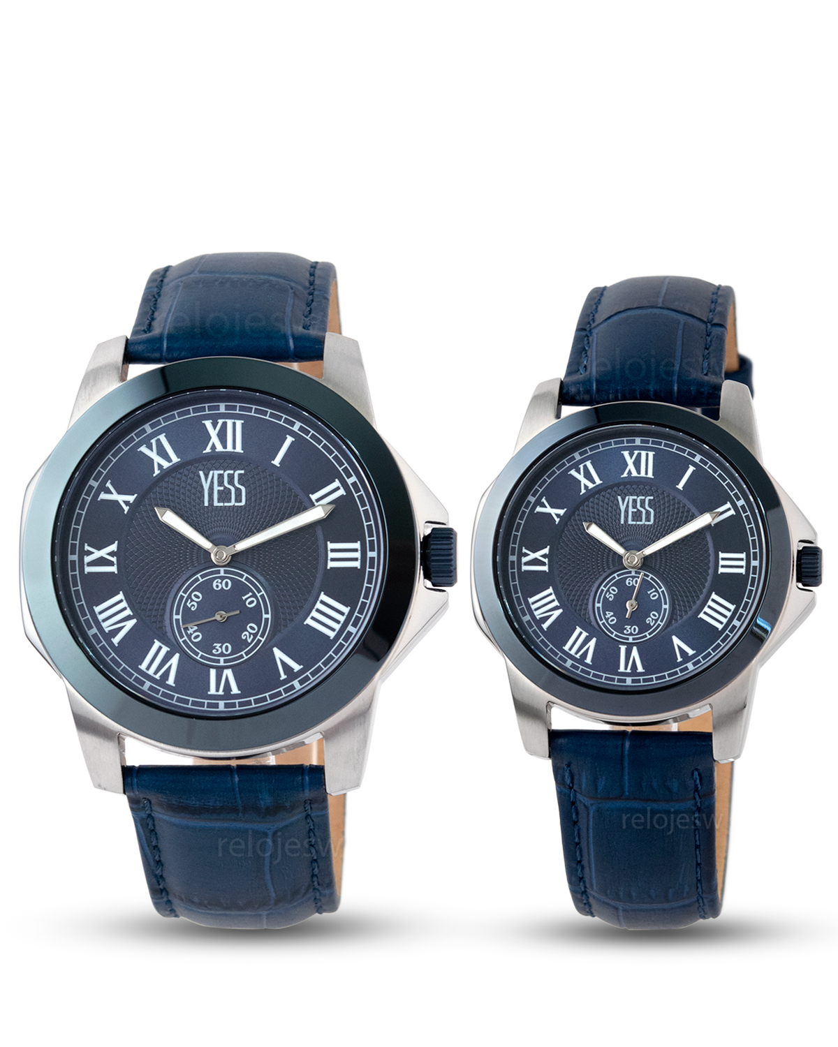 Reloj Yess Pareja Azul Plateado SMT-230918GL-5