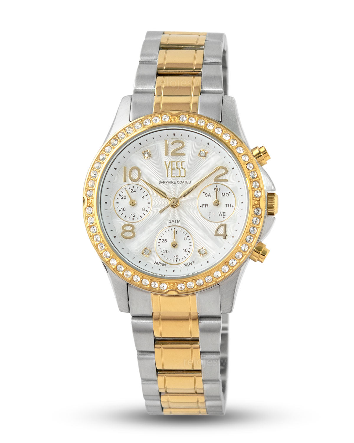 Reloj Yess Mujer Plateado y Dorado SMT-241008-2