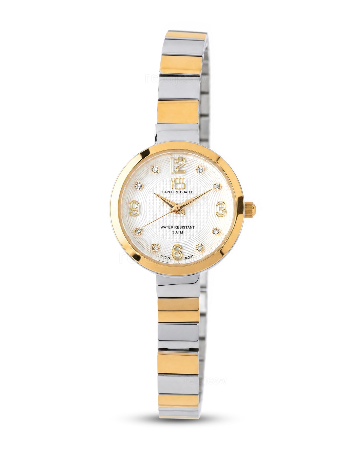 Reloj Yess Mujer Original Plateado y Dorado SMT-251187-1