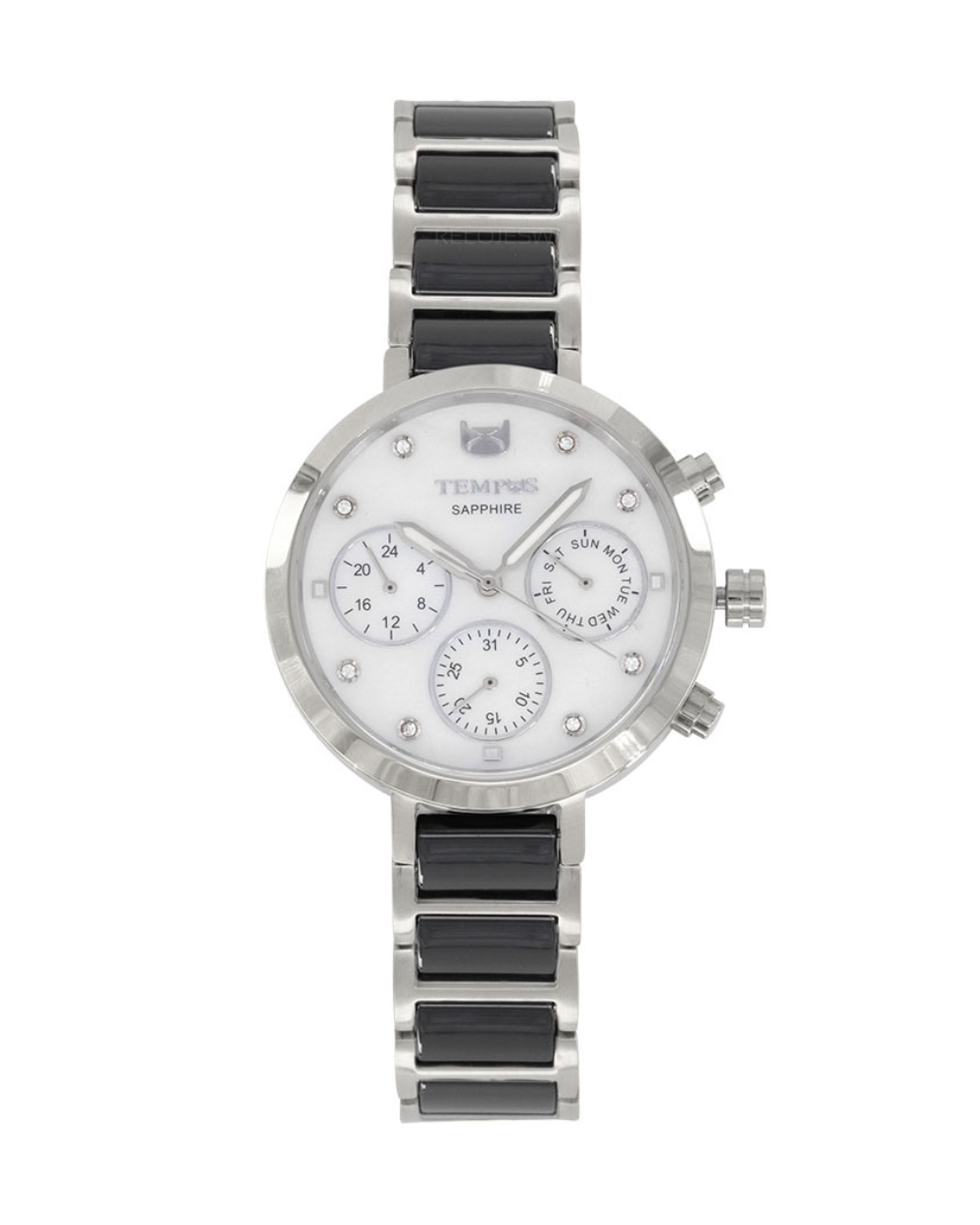 Reloj Tempus Mujer Negro Plateado T23007-NEPL