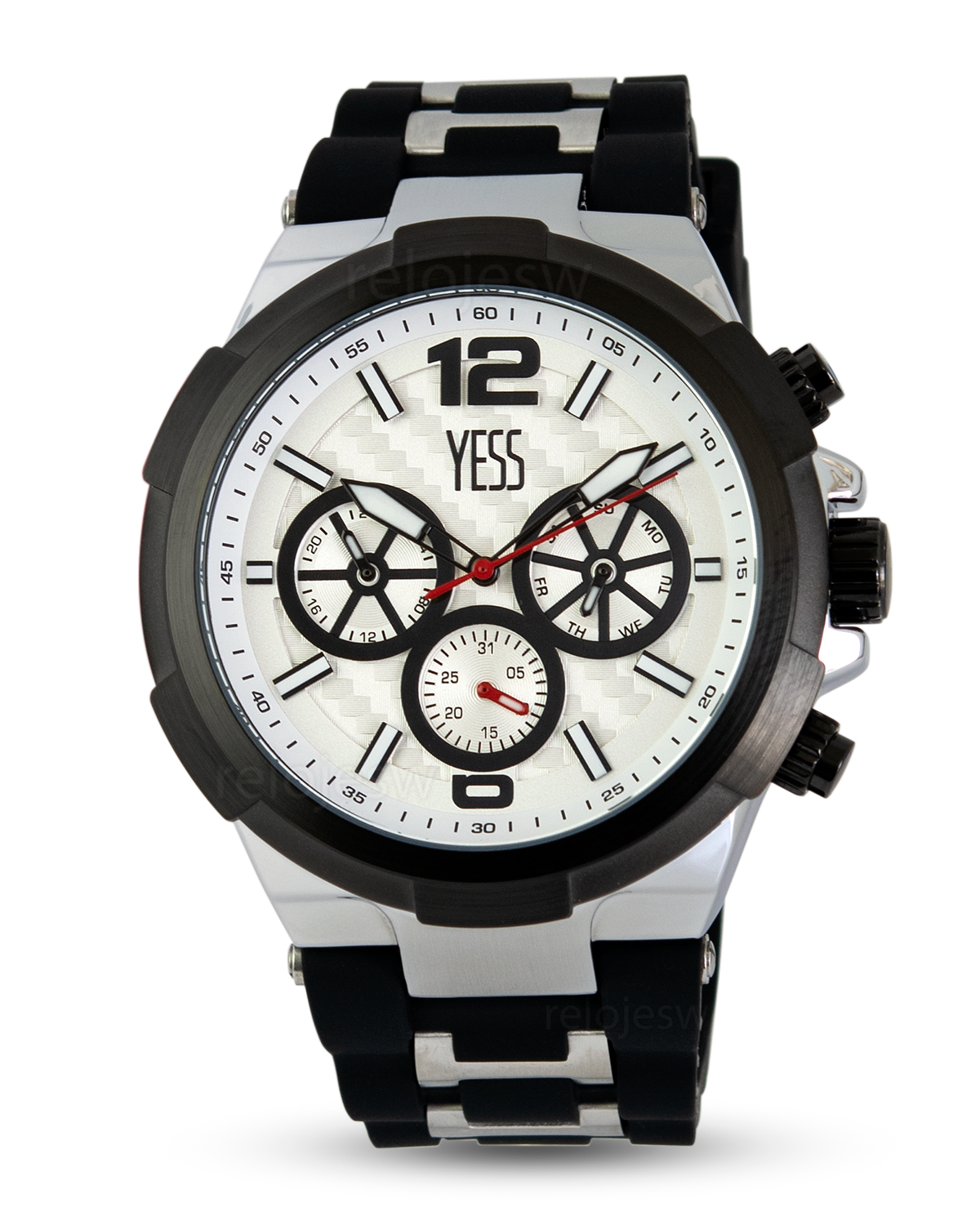 Reloj Yess Hombre Y23029 Negro Plateado