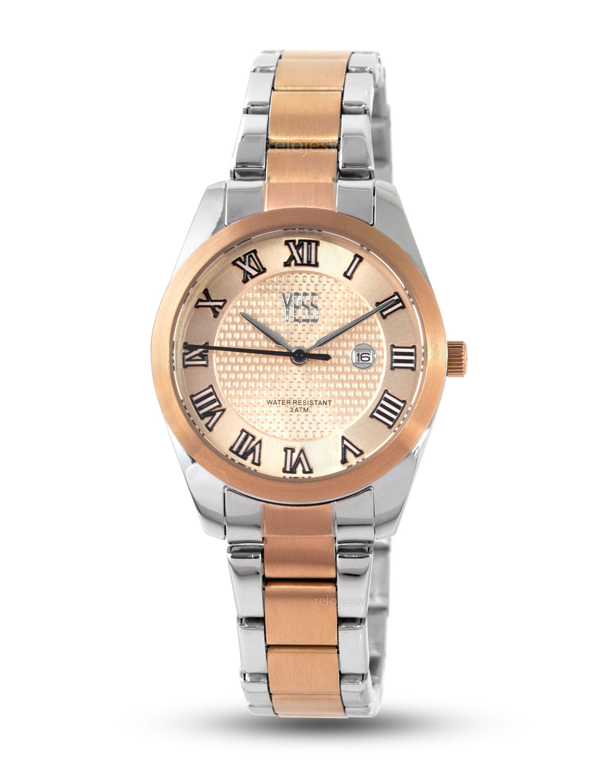 Reloj Yess Mujer Plateado Oro Rosa Y24068L-4