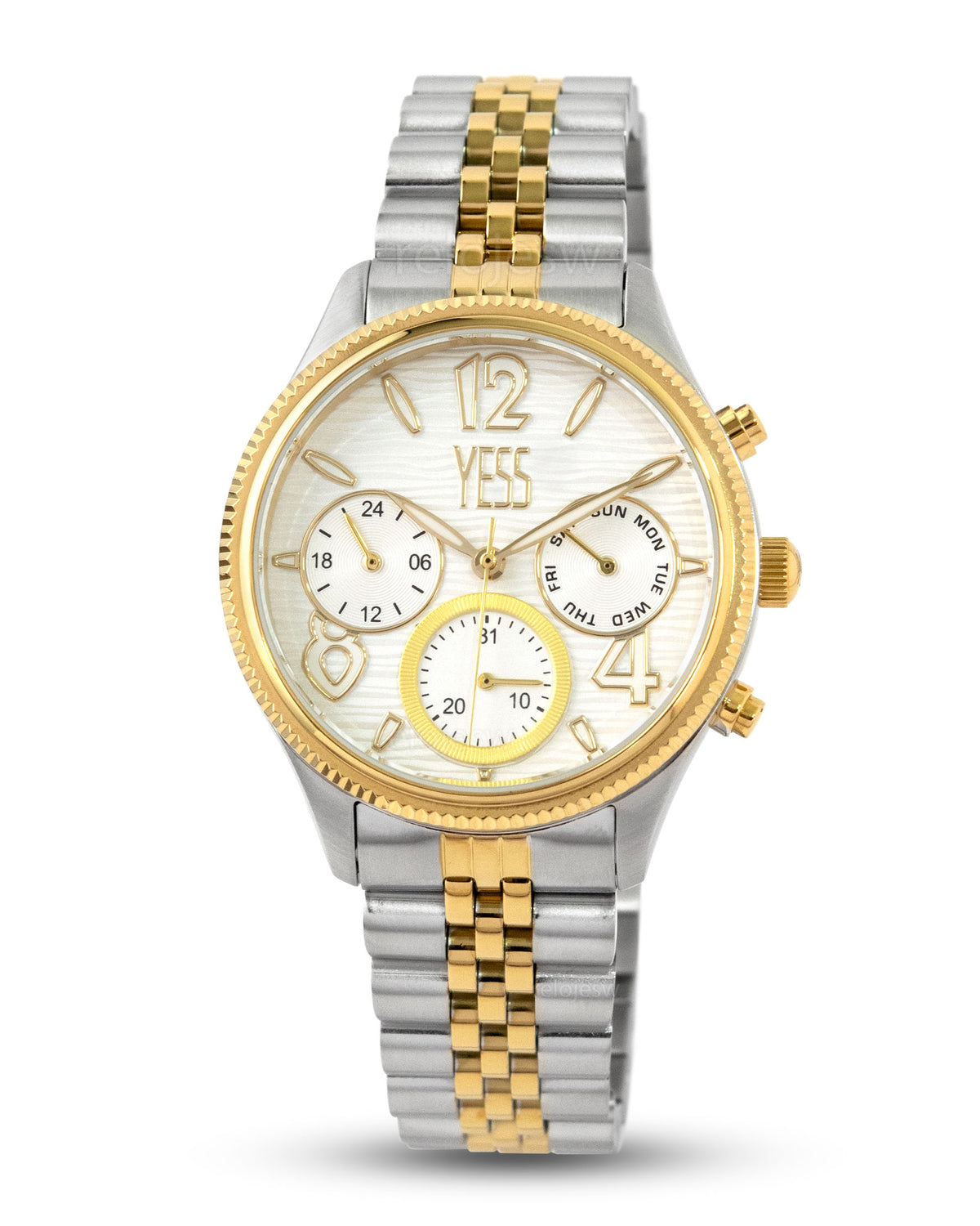 Reloj Yess Mujer Plateado Dorado Y24086-4