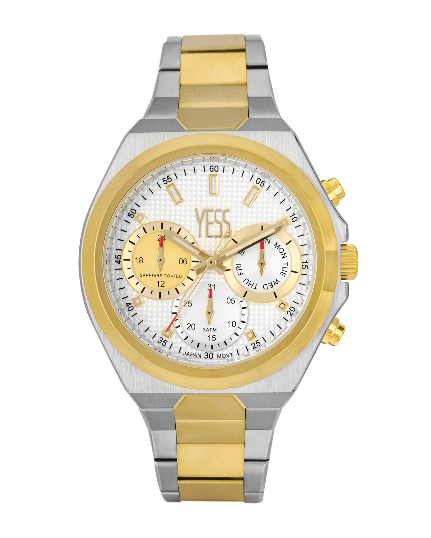 Reloj Yess Hombre Plateado y Dorado Y24111-4