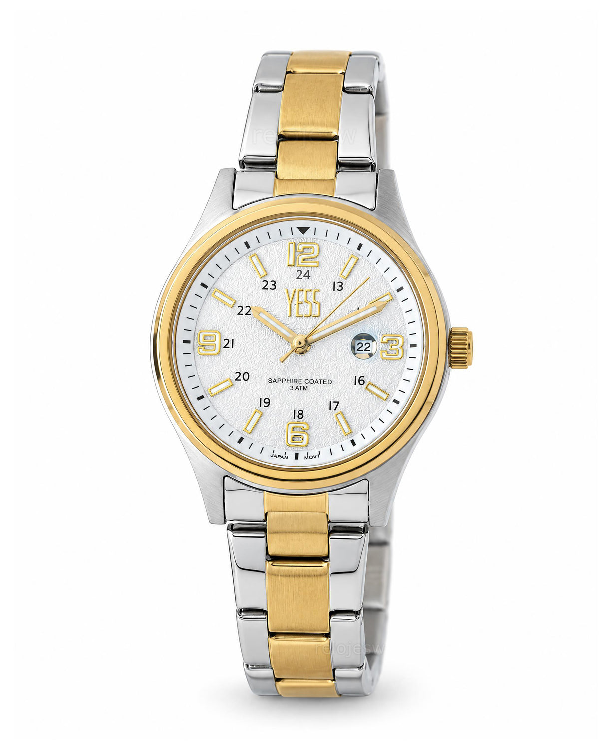 Reloj Yess Mujer Original Plateado y Dorado Y25033L-2