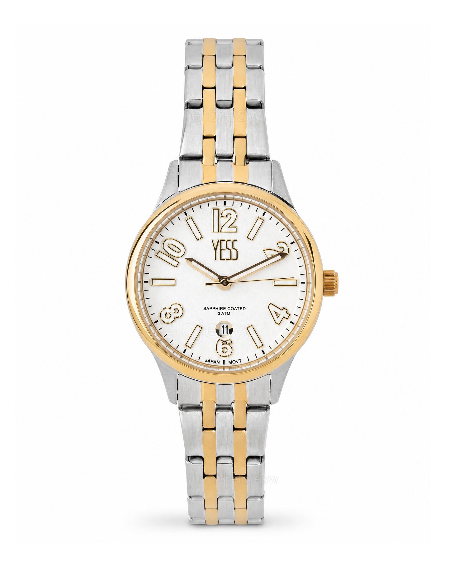 Reloj Yess Mujer Original Plateado y Dorado Y25040-3