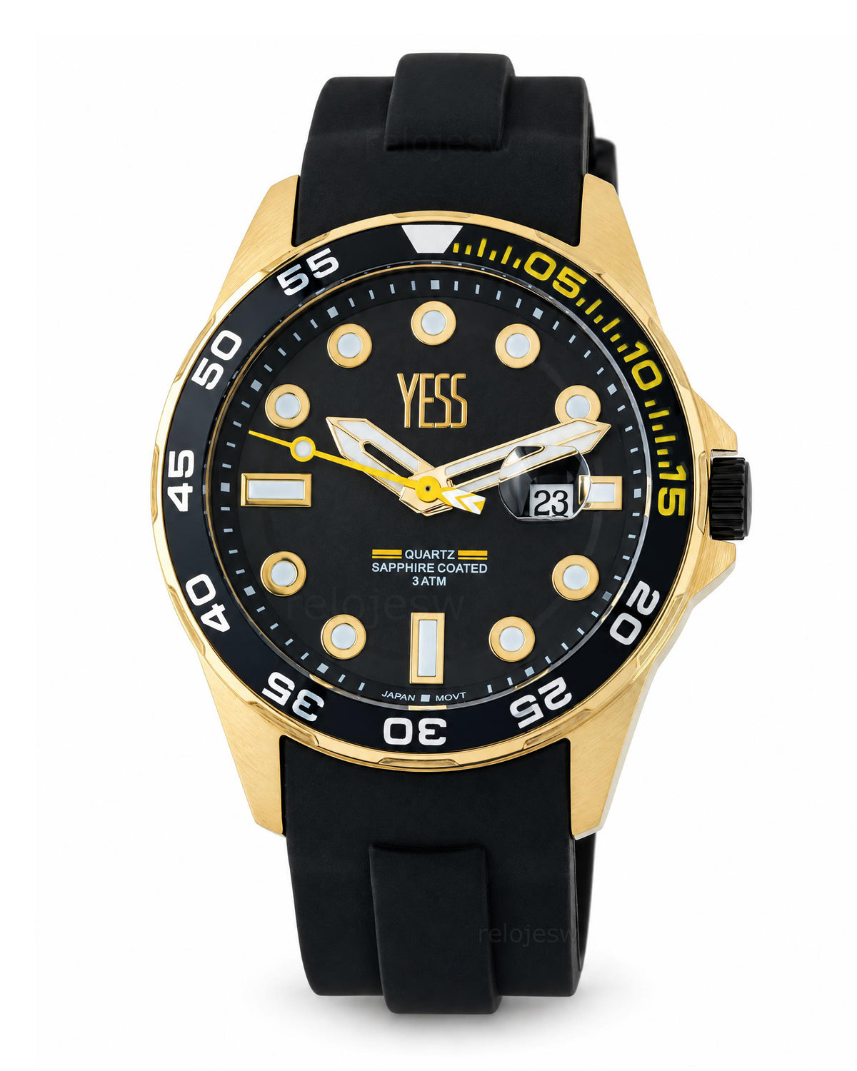 Reloj Yess Hombre Original Negro Y25062-5
