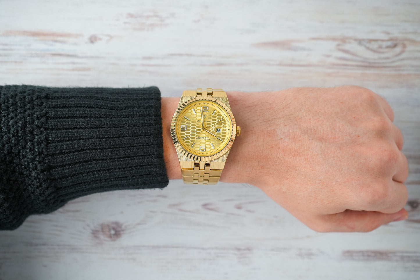 Reloj Poedagar Hombre Original Dorado PG-839-DODO