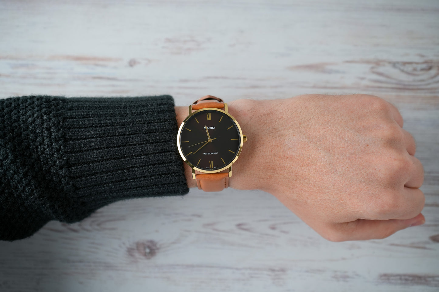 Reloj Casio Original Hombre Café MTP-VT01GL-5B