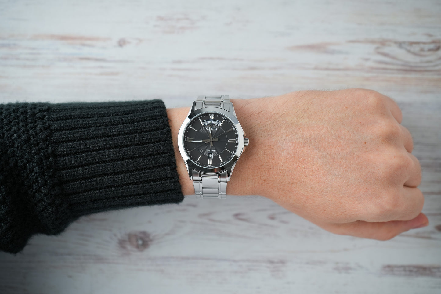 Reloj Casio Hombre Original Plateado MTP-1381D-8AV