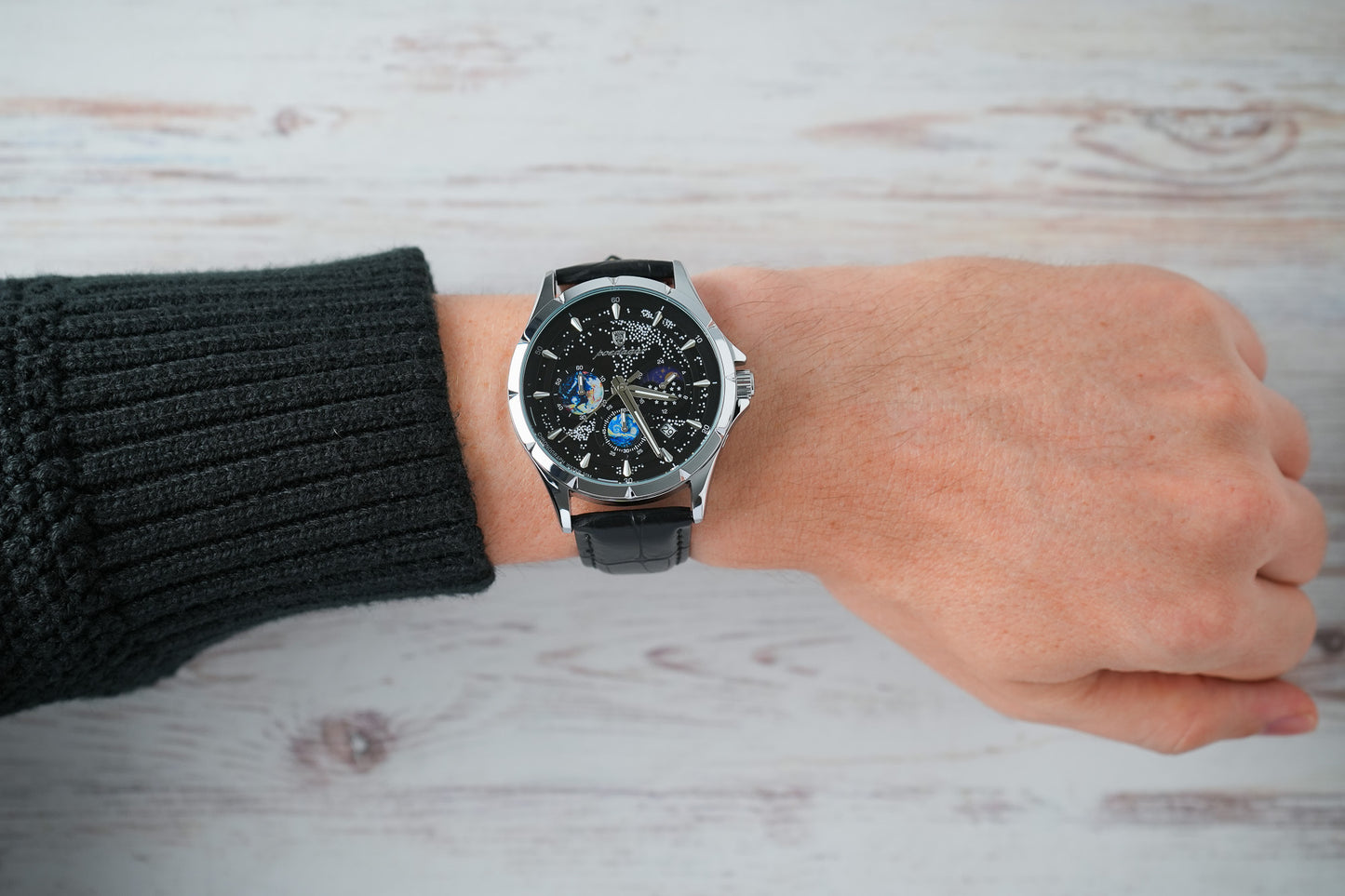 Reloj Poedagar Hombre Original Negro PG-916-NEPL