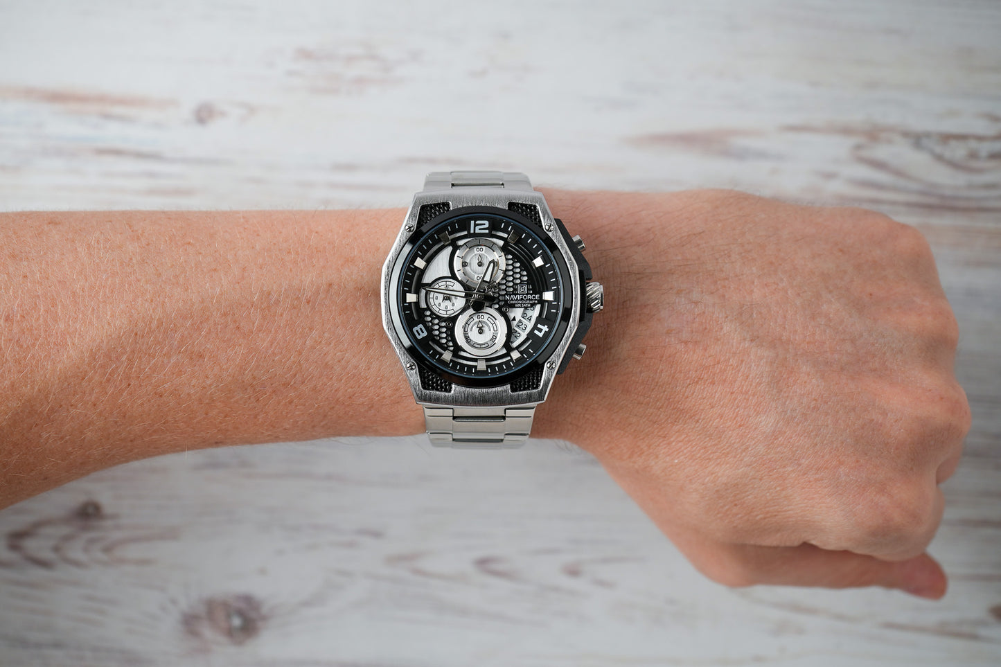 Reloj Naviforce Hombre Plateado Negro NF8051S-PLNE