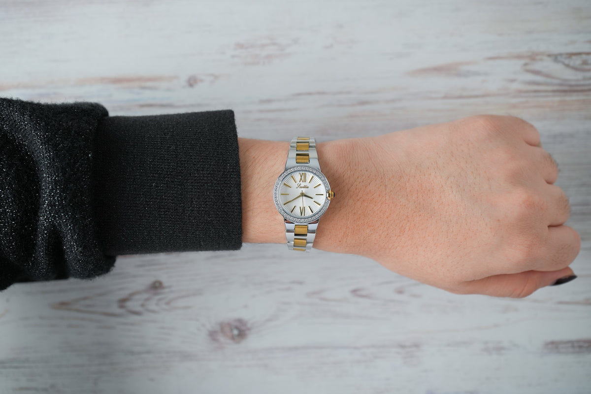 Reloj Scottie Mujer Original Plateado y Dorado 9768-BIPL