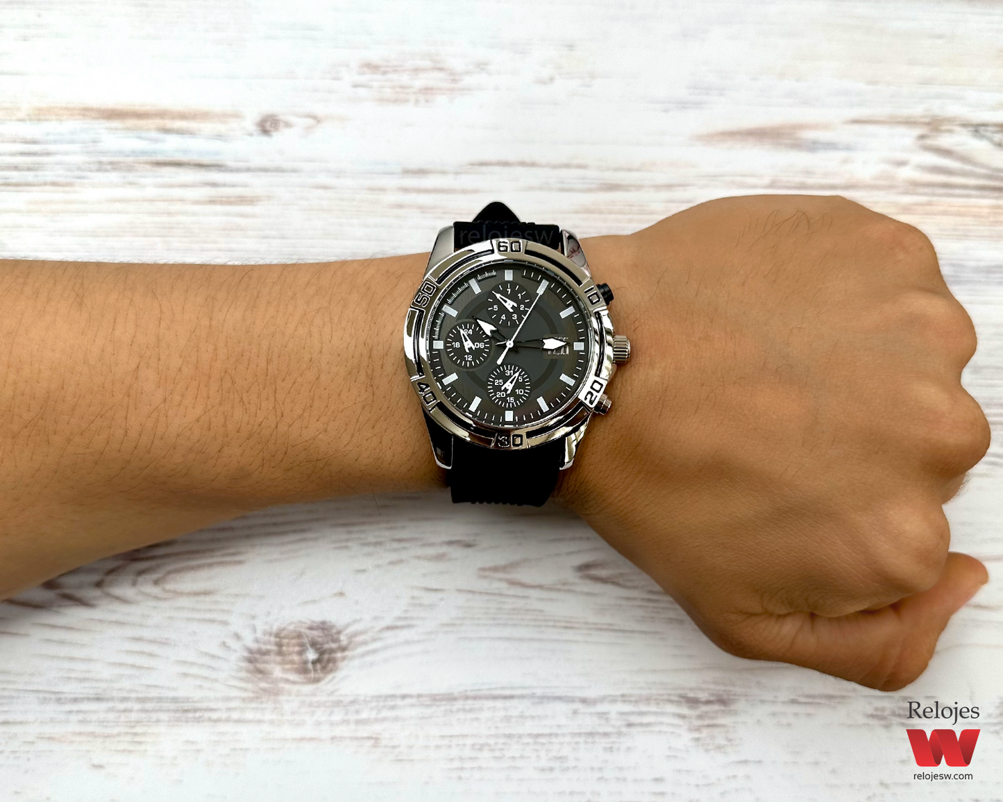 Reloj Yess Hombre 1253G Plateado Negro