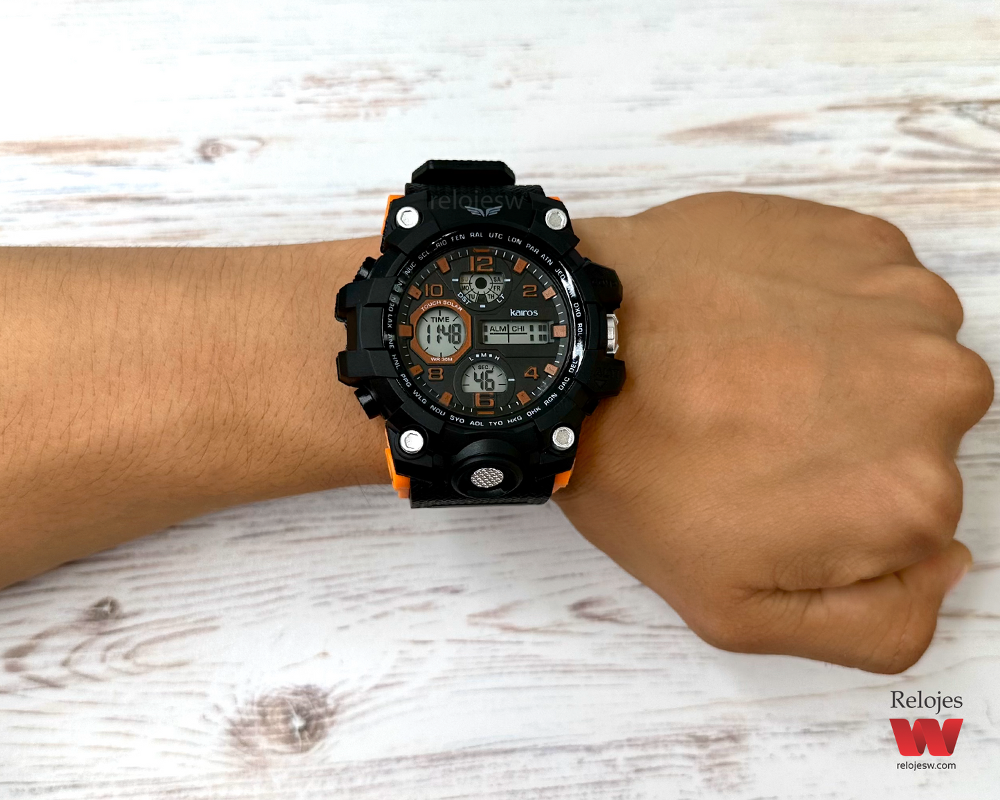 Reloj Kairos Hombre DM1618 Negro Naranja