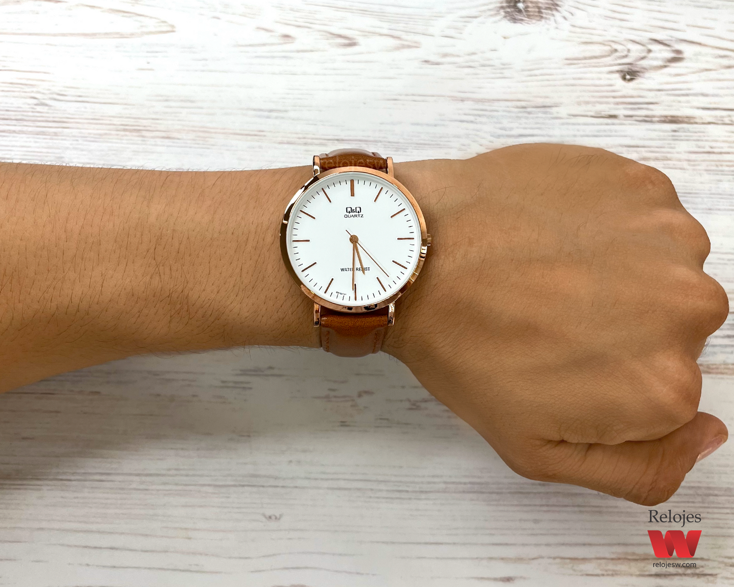 Reloj Q&Q Hombre Q978J101Y Marrón Oro Rosa