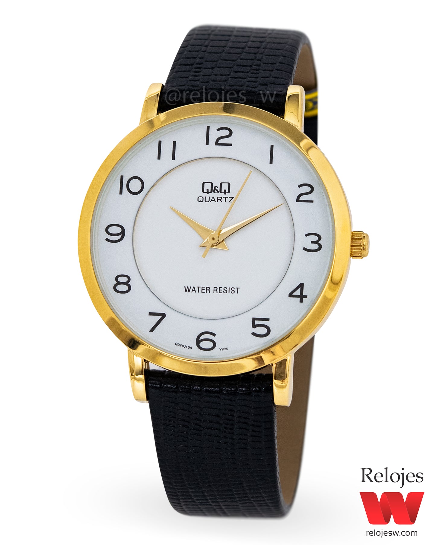 Reloj Q&Q Hombre Q944J104Y Negro Dorado - Relojes W