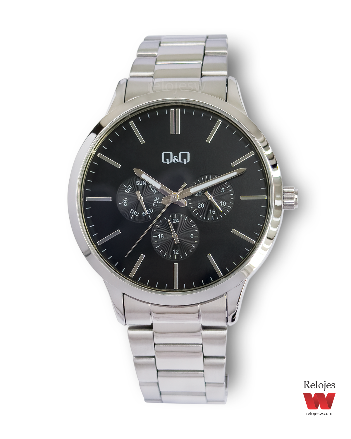 Reloj Q&Q Hombre A01A003Y Plateado