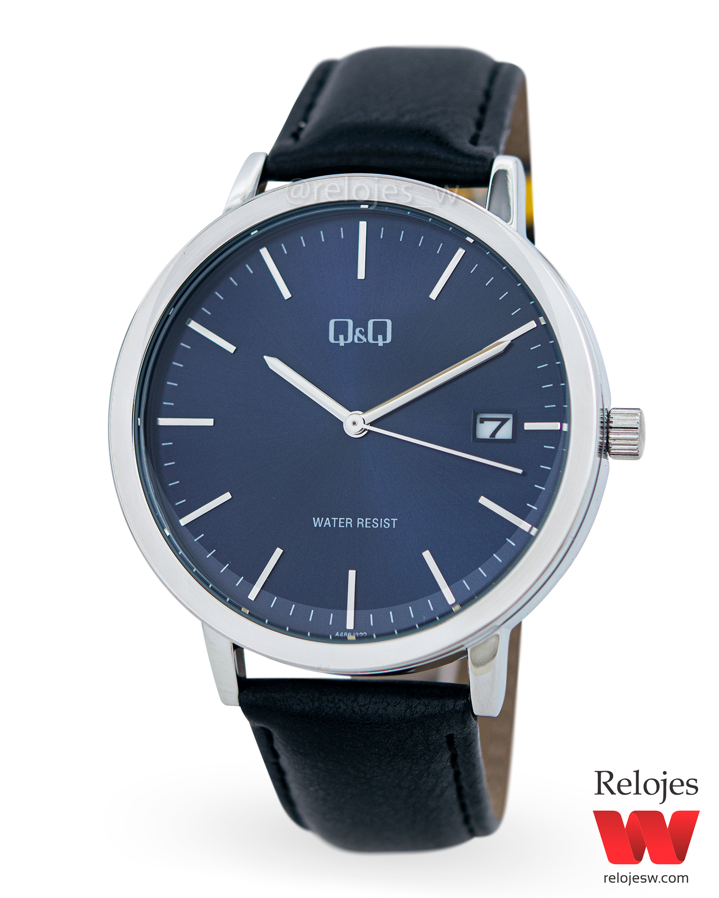 Reloj Q&Q Hombre Negro Plateado A486J322Y