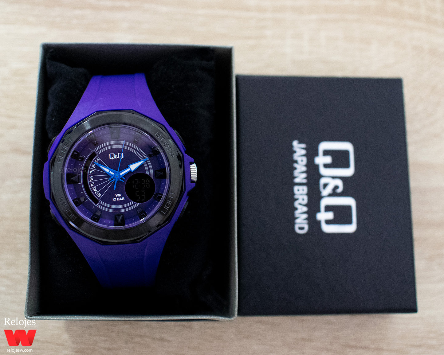 Reloj Q&Q Mujer Morado Negro GW91J006Y