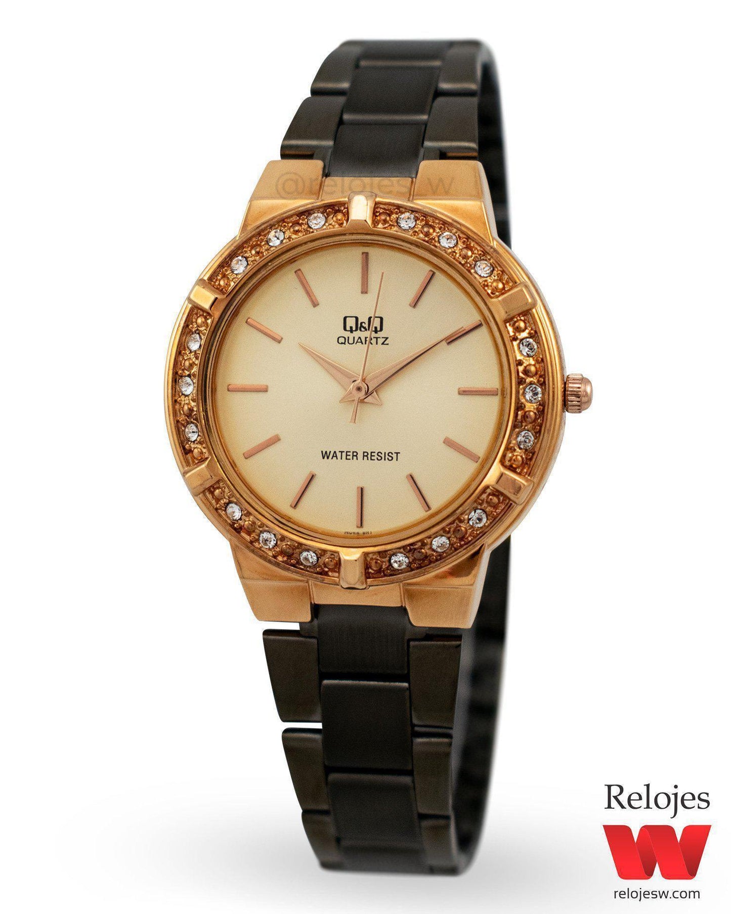 Reloj Q&Q Mujer Negro Dorado QA29J801Y