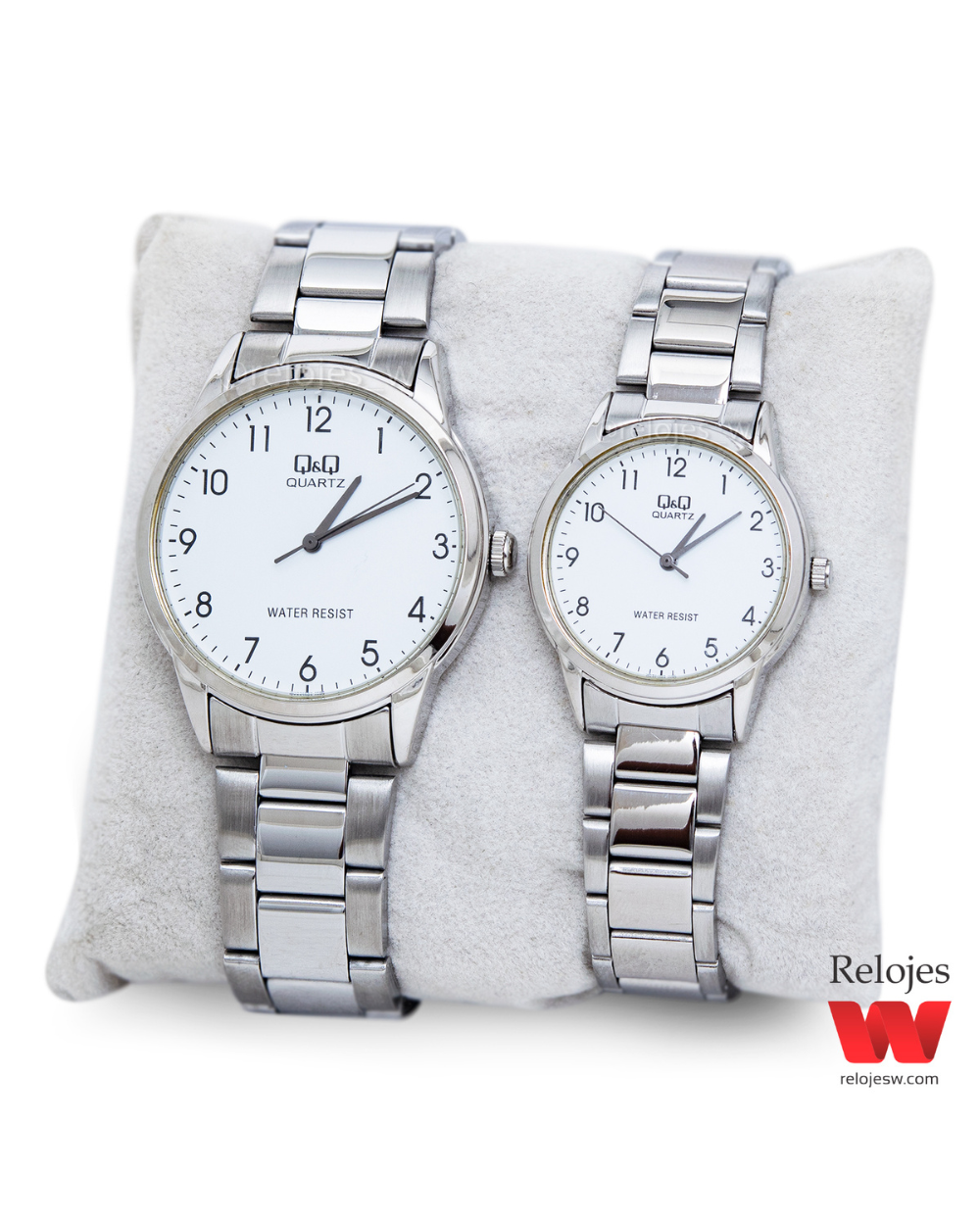 Reloj Q&Q Pareja Plateado QA44J204Y-QA45J204Y