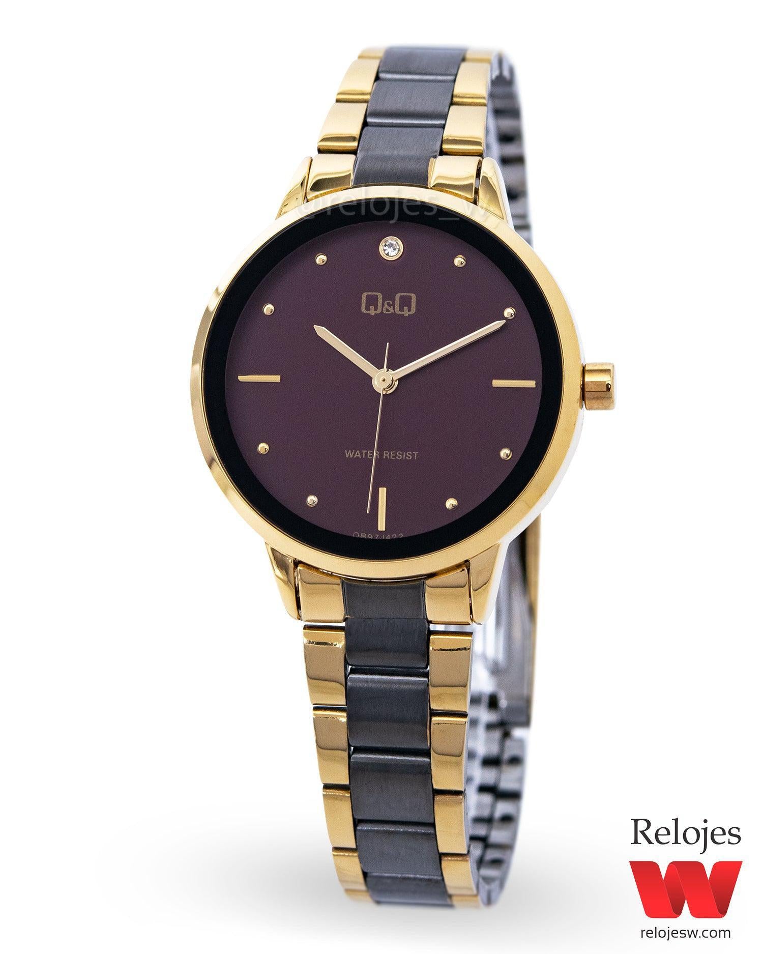 Reloj negro best sale y dorado mujer